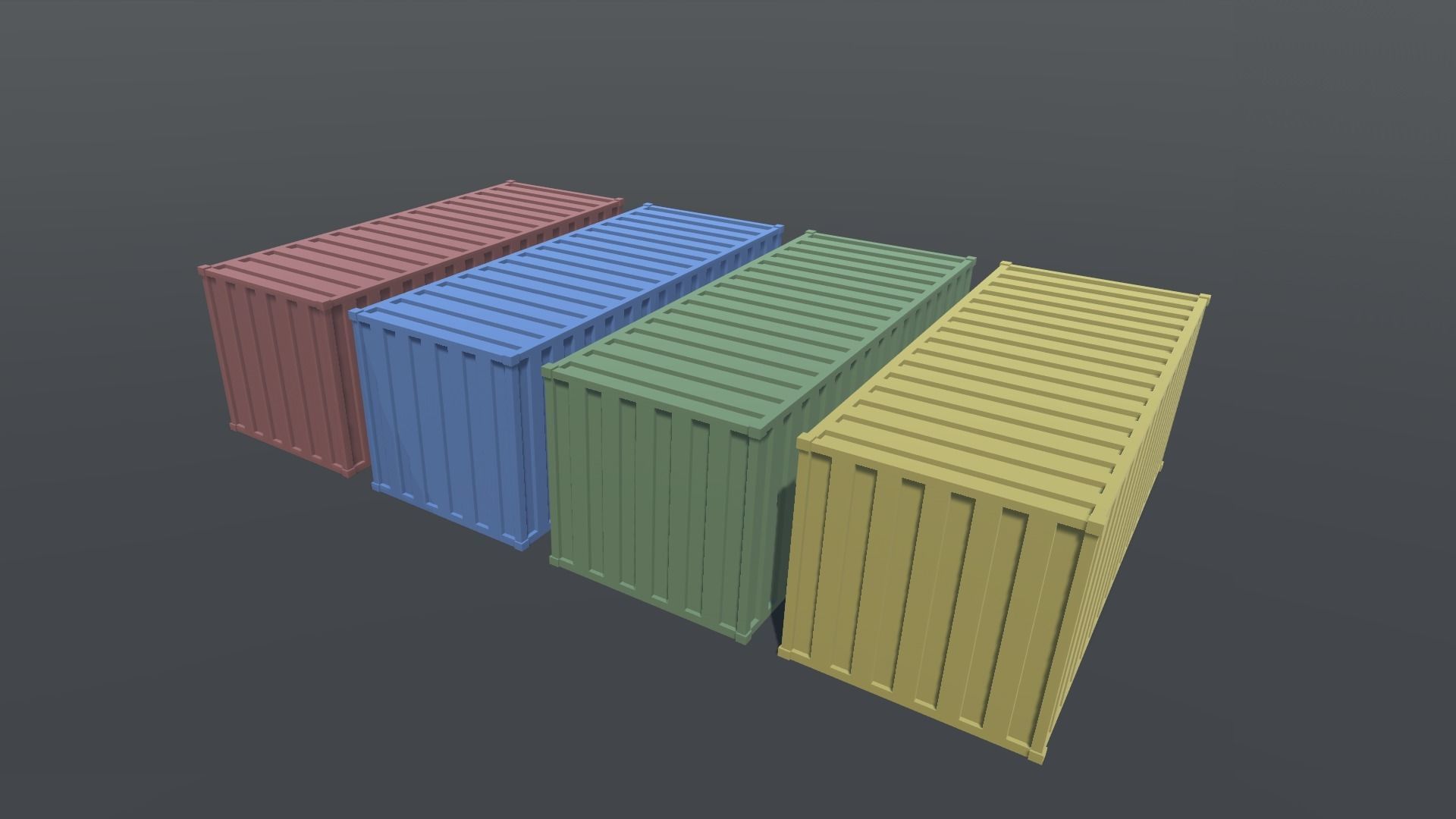 20ft Shipping container lowpoly Low-poly 3D model_1