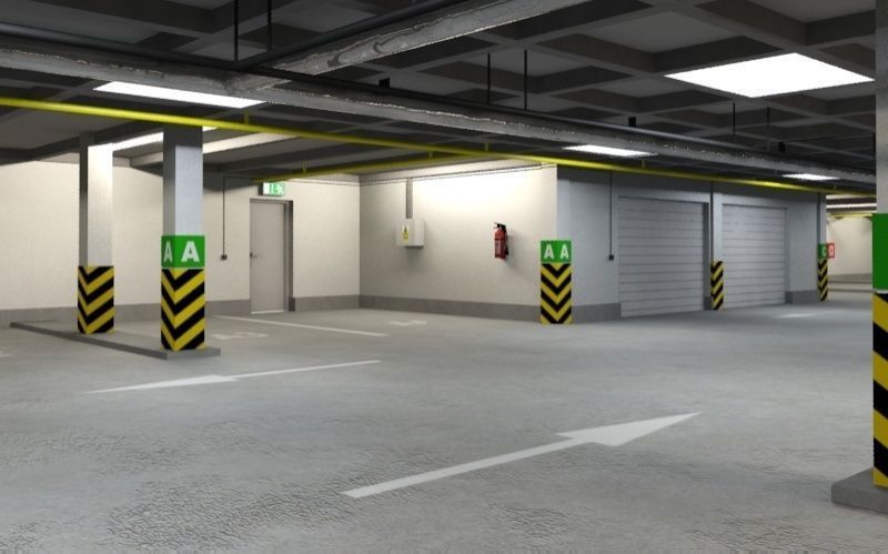 Underground parking garage 03 3D model_2