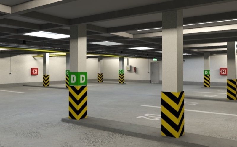 Underground parking garage 03 3D model_4