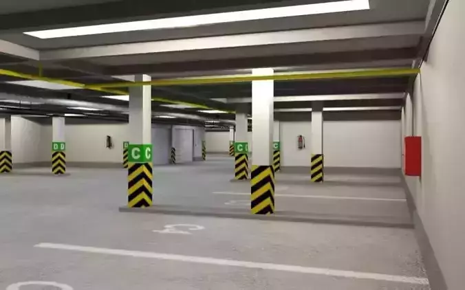 Underground parking garage 03 3D model