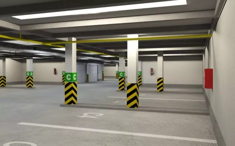 Underground parking garage 03 3D model_0