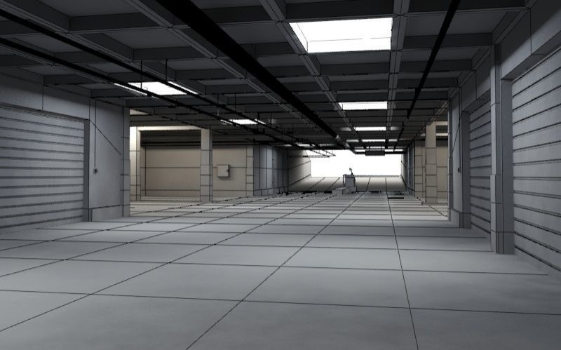 Underground parking garage 03 3D model_7