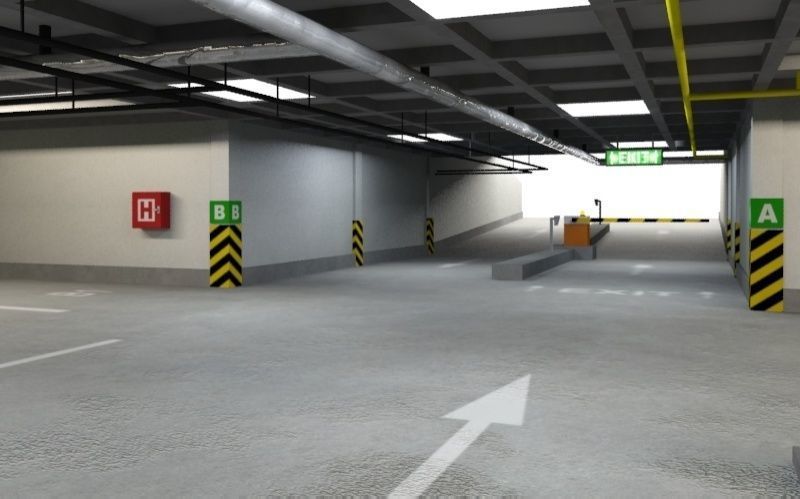 Underground parking garage 03 3D model_3