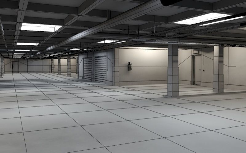 Underground parking garage 03 3D model_6