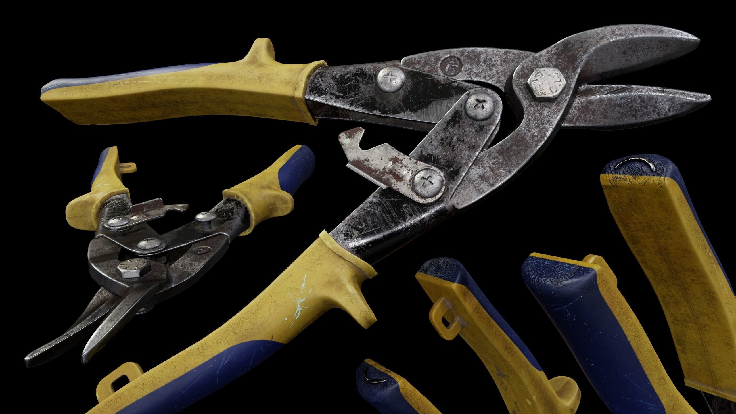Metal Shears Low-poly 3D model_7