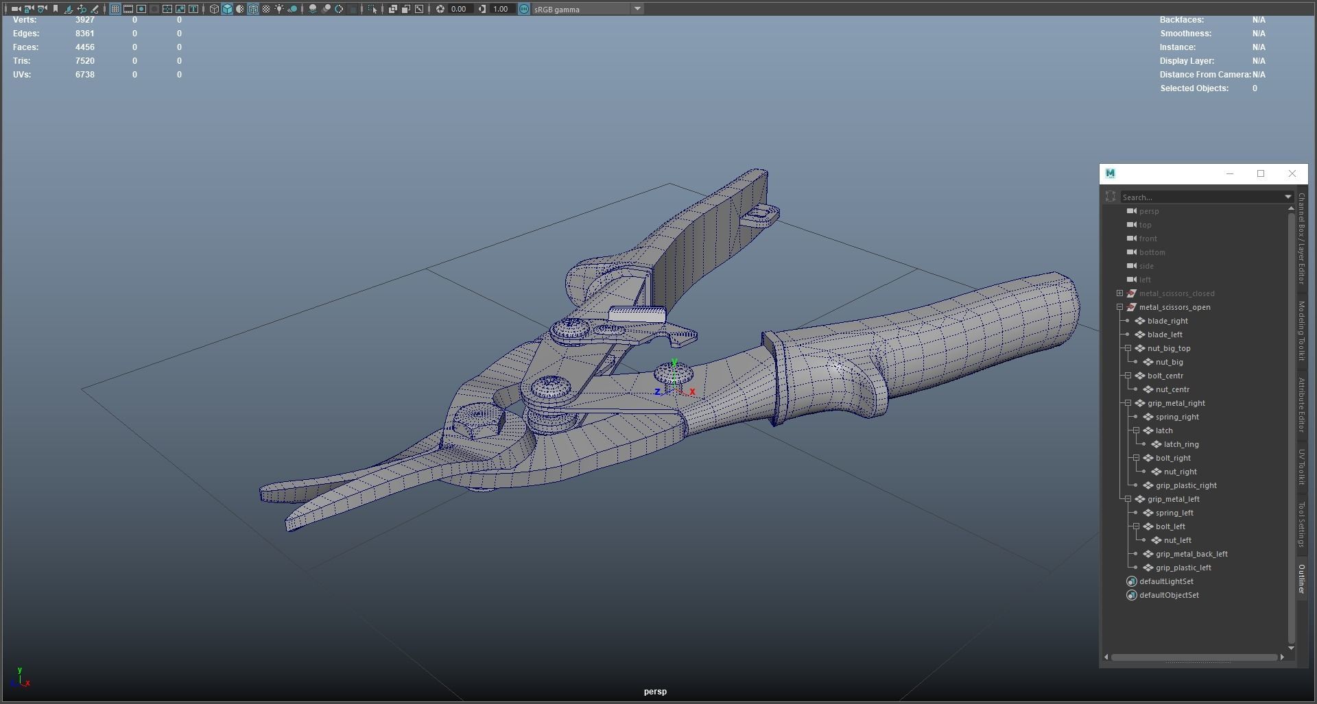 Metal Shears Low-poly 3D model_13