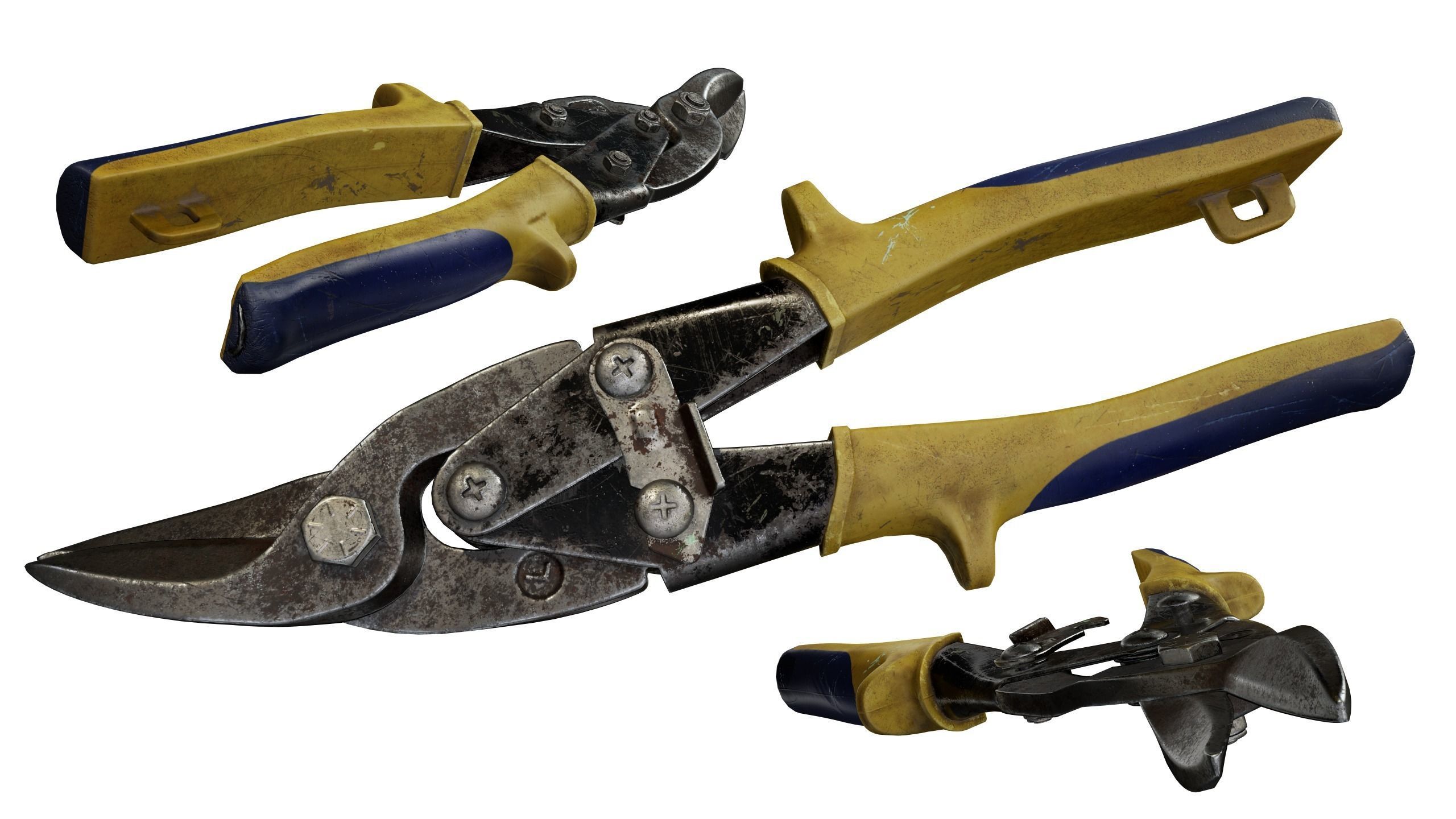 Metal Shears Low-poly 3D model_9