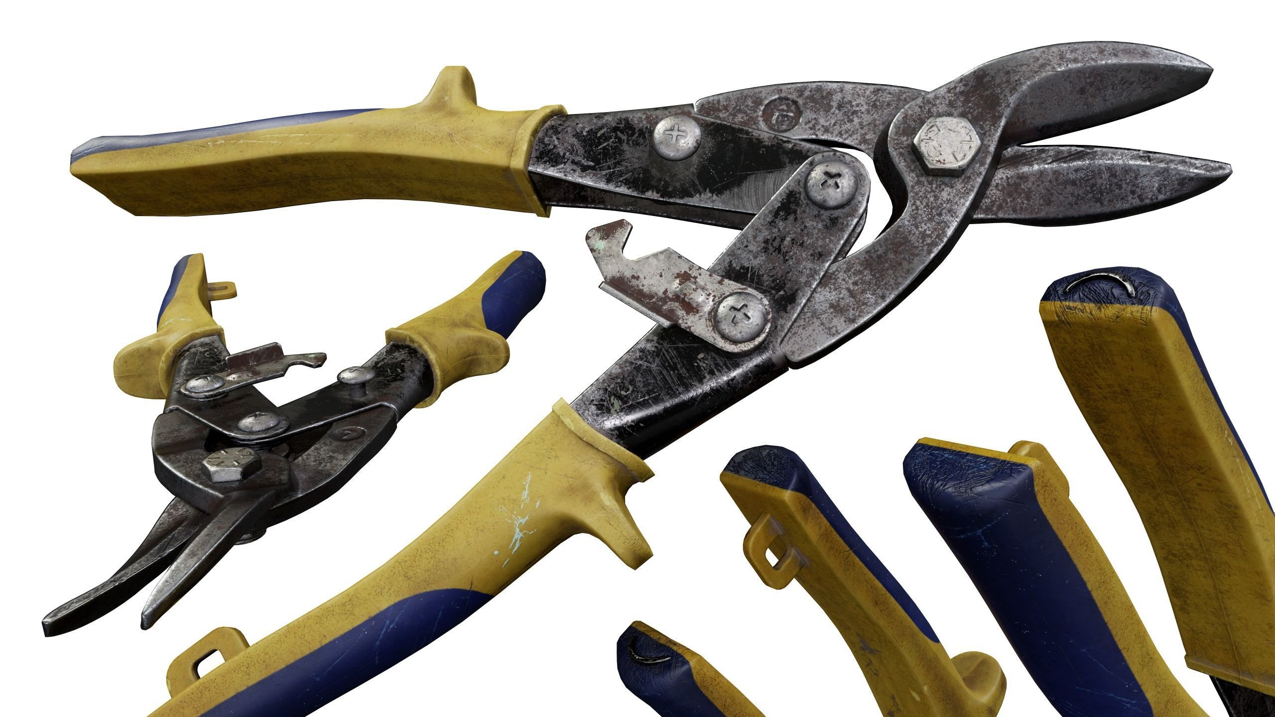 Metal Shears Low-poly 3D model_6