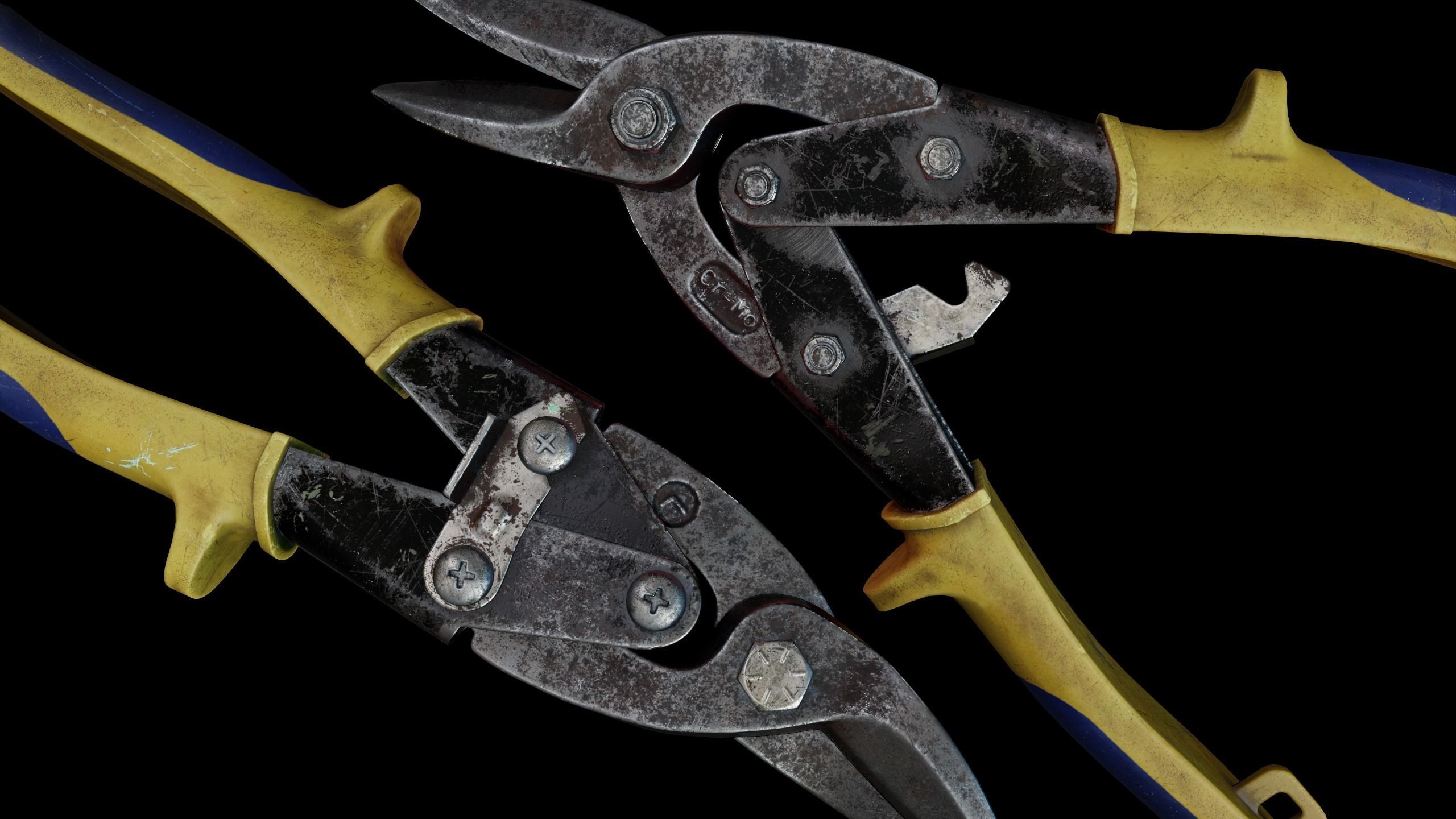 Metal Shears Low-poly 3D model_5