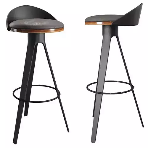 Bar stool hoker falco  bar chair black 3D model