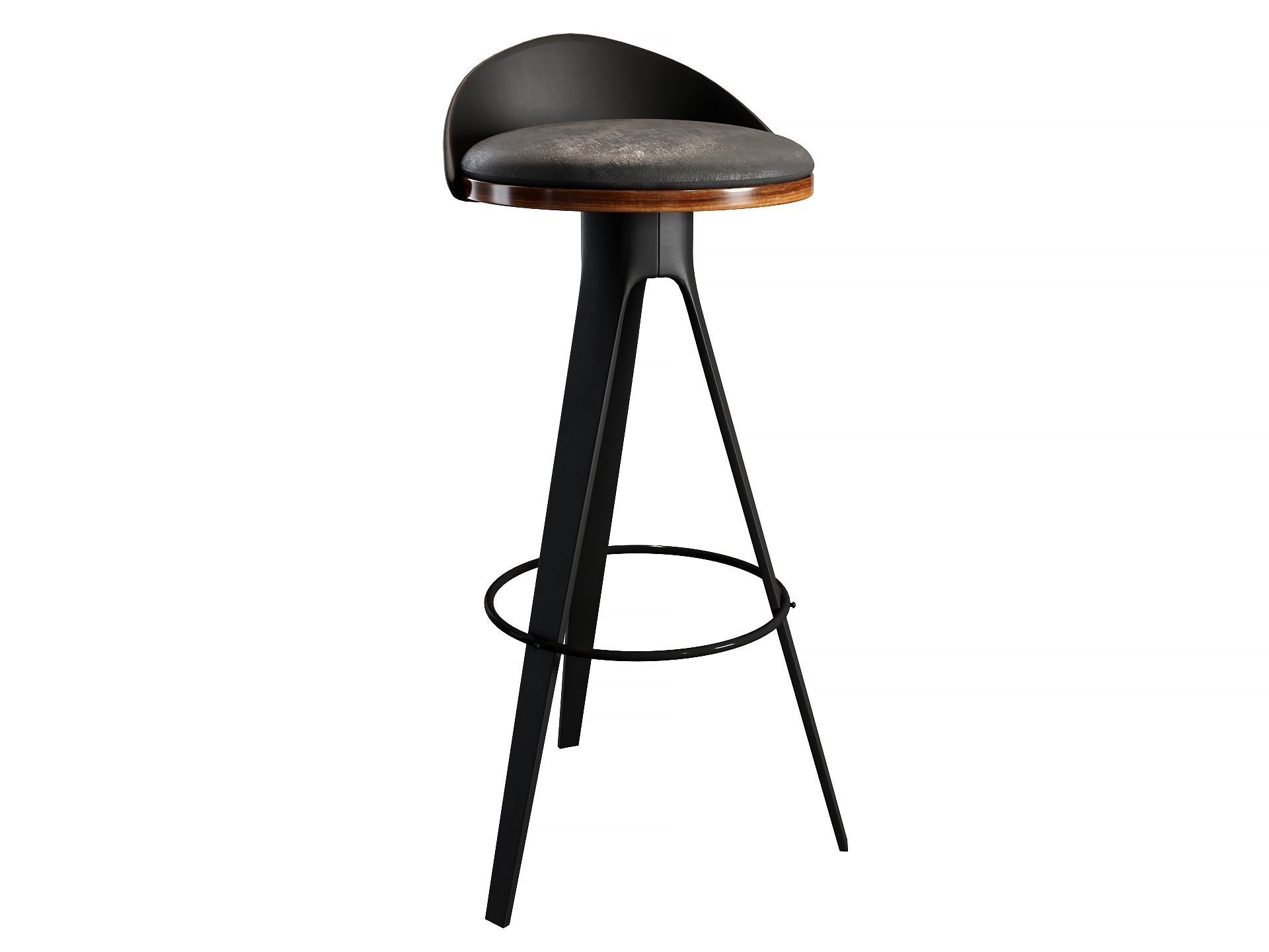 Bar stool hoker falco  bar chair black 3D model_1