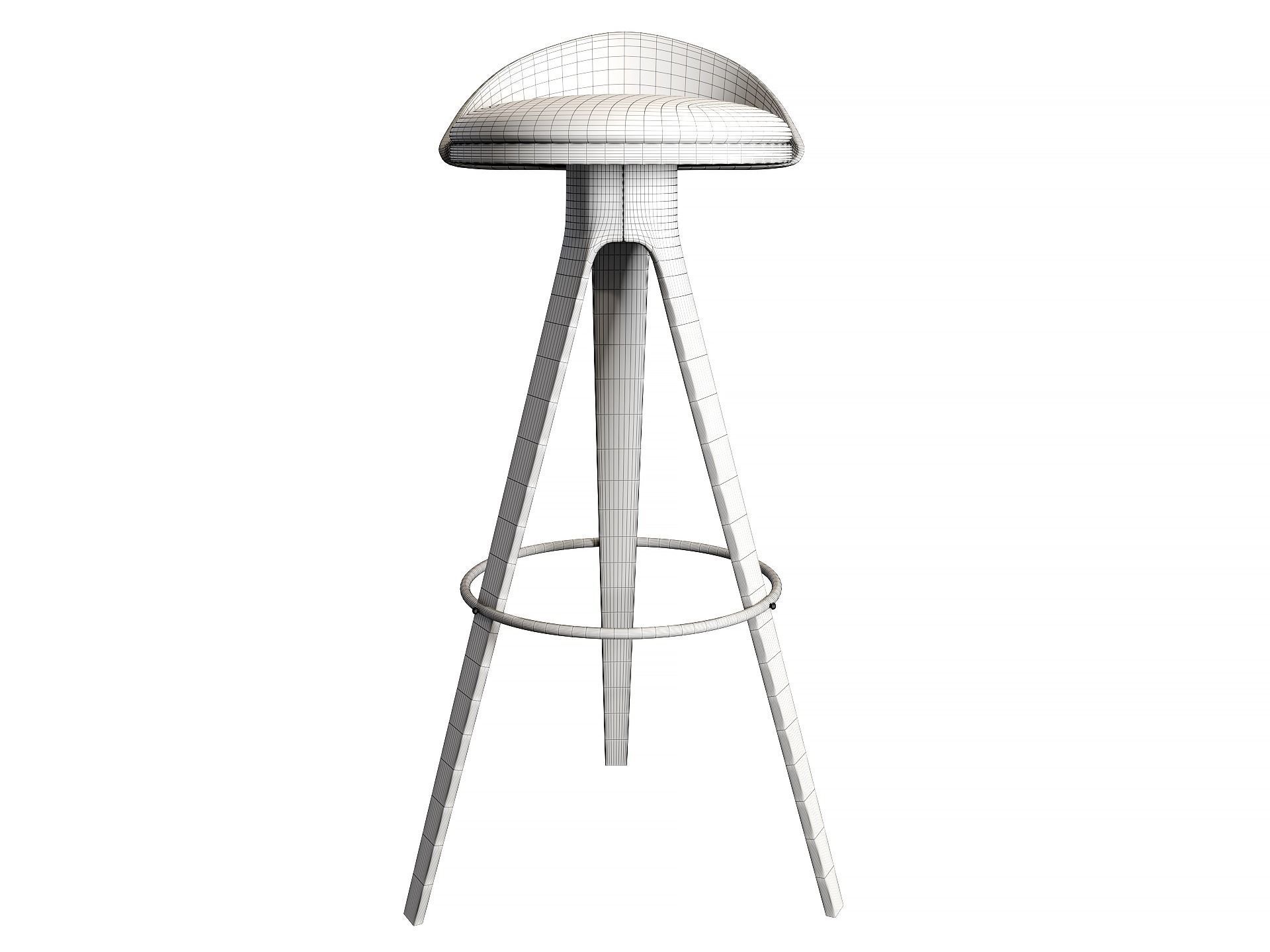 Bar stool hoker falco  bar chair black 3D model_6