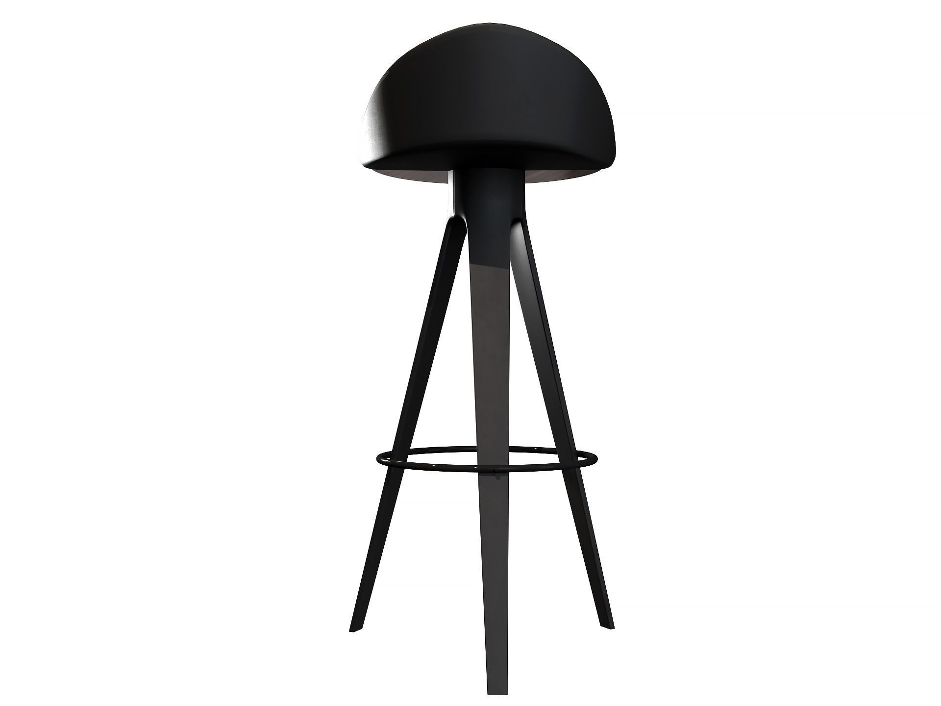 Bar stool hoker falco  bar chair black 3D model_4
