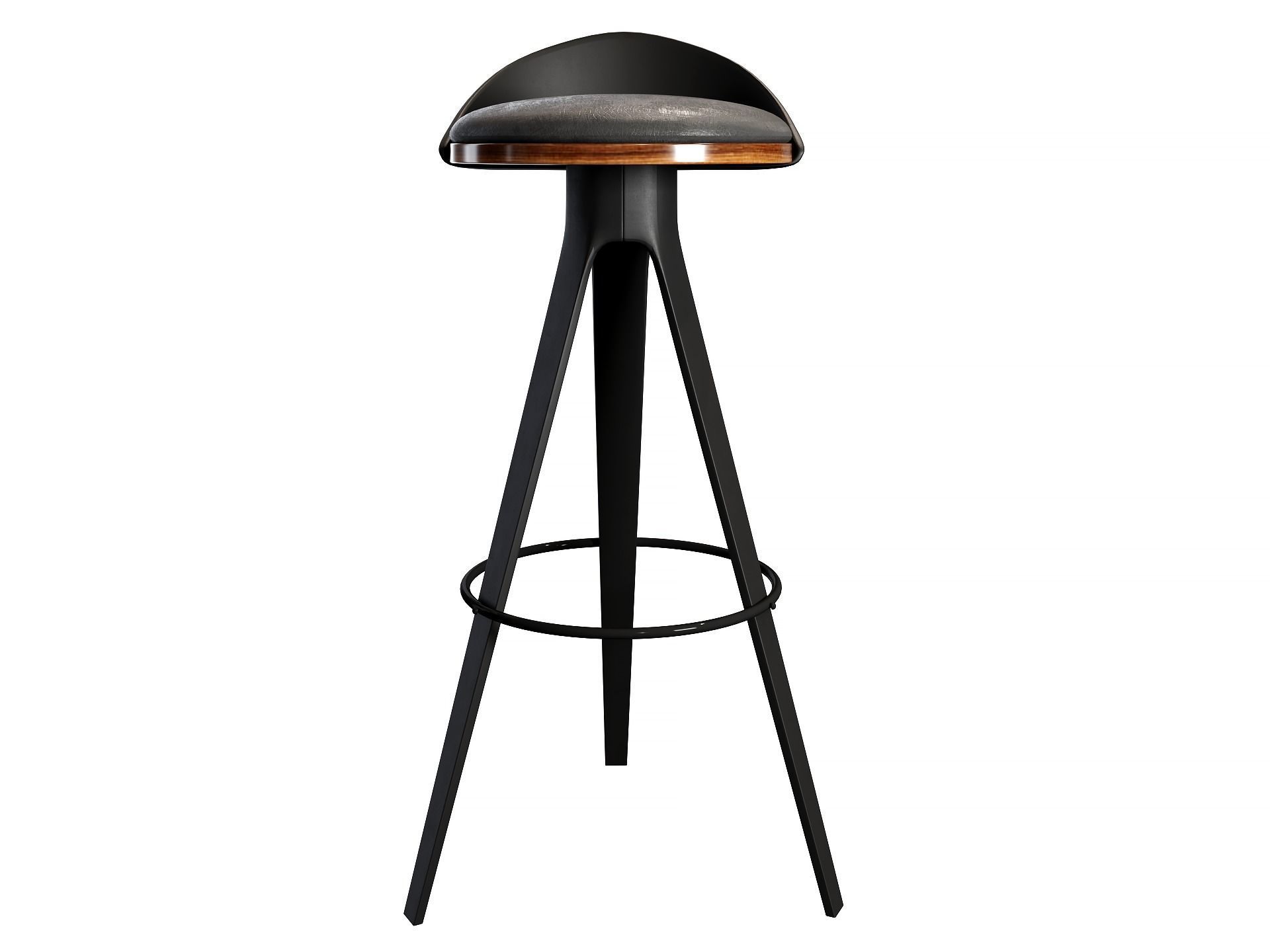 Bar stool hoker falco  bar chair black 3D model_2