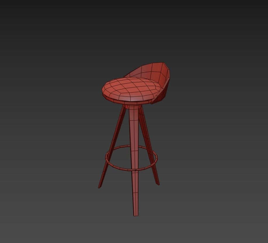 Bar stool hoker falco  bar chair black 3D model_10