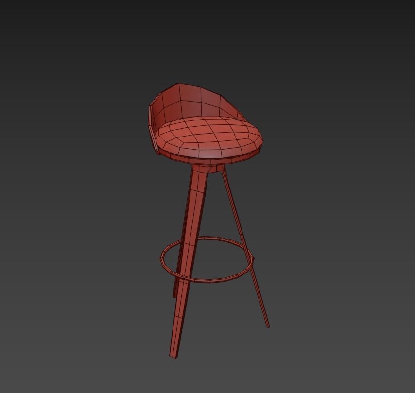 Bar stool hoker falco  bar chair black 3D model_9