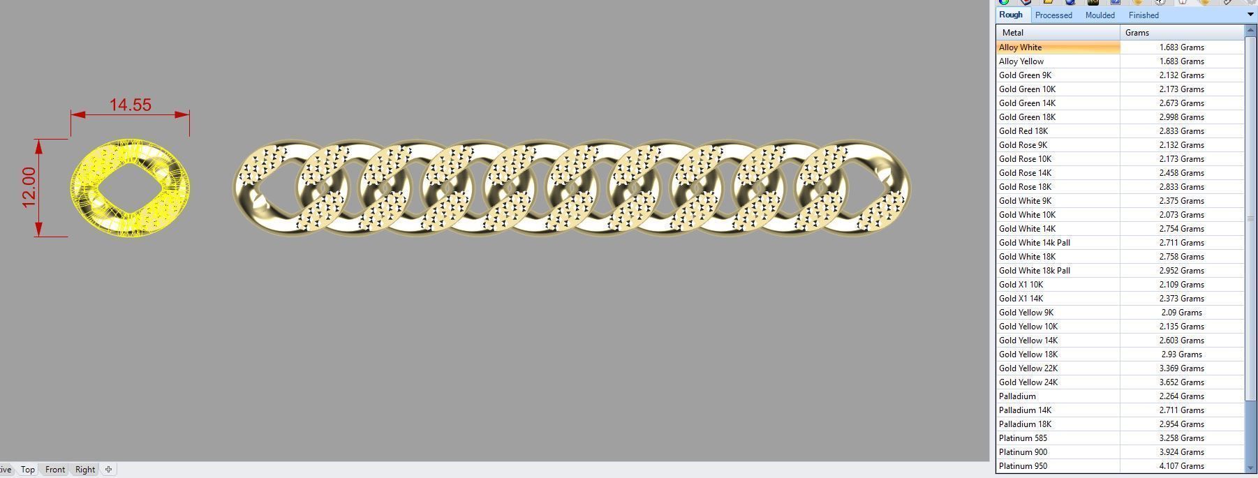 cuban chain  necklace or bracelet new model 3D print model_4