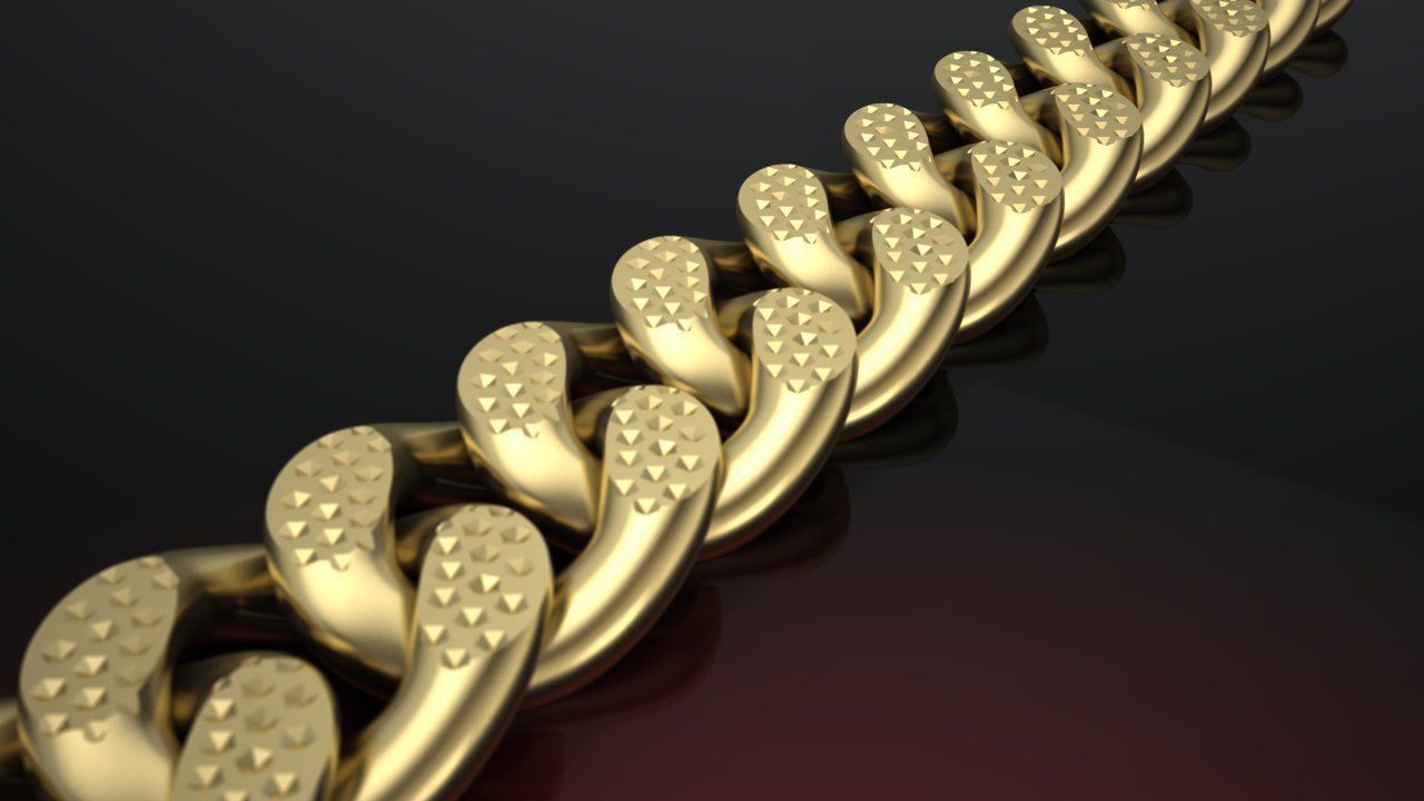 cuban chain  necklace or bracelet new model 3D print model_1