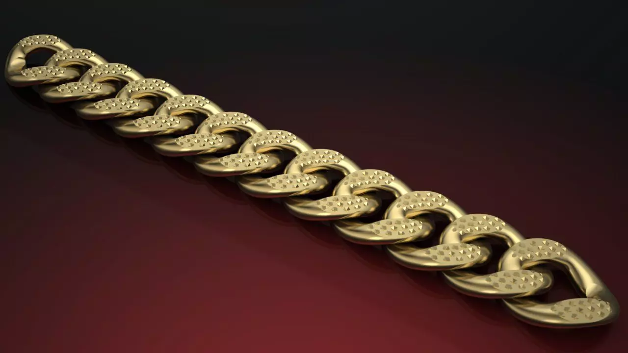 cuban chain  necklace or bracelet new model 3D print model_0