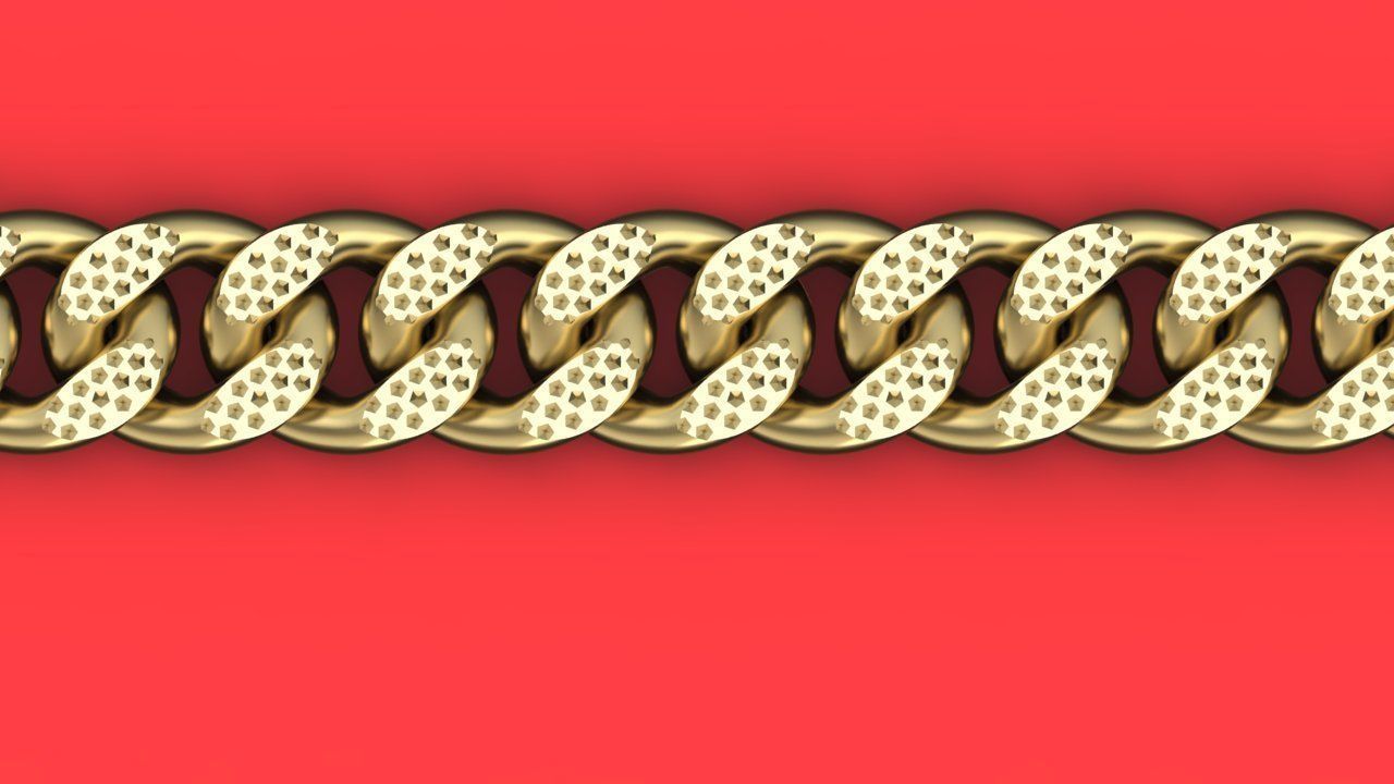 cuban chain  necklace or bracelet new model 3D print model_2