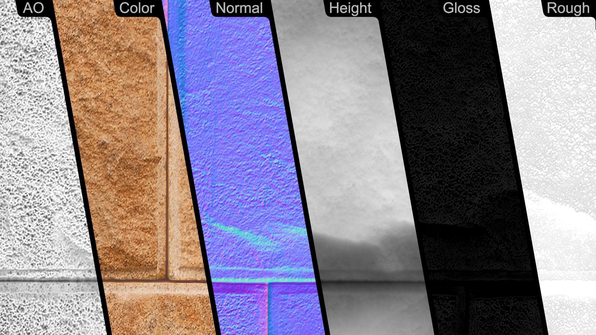 Sandstone Wall Cladding PBR Texture Texture_16