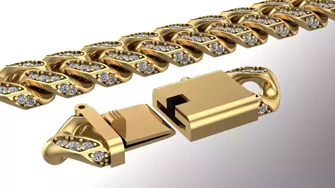 3 SIZE CUBAN CHAIN DIAMOND AND CZ  just STL