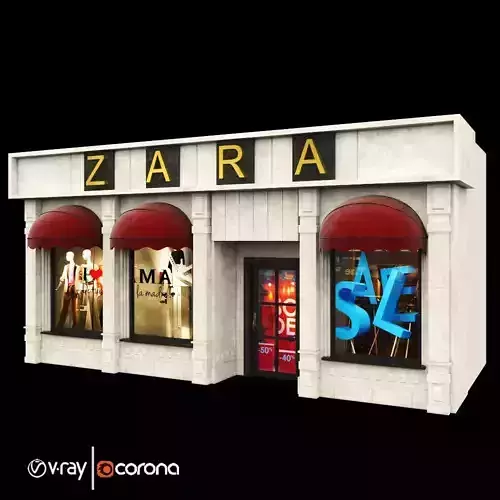 ZARA DRESS- Store Facade Vol 01 3D model