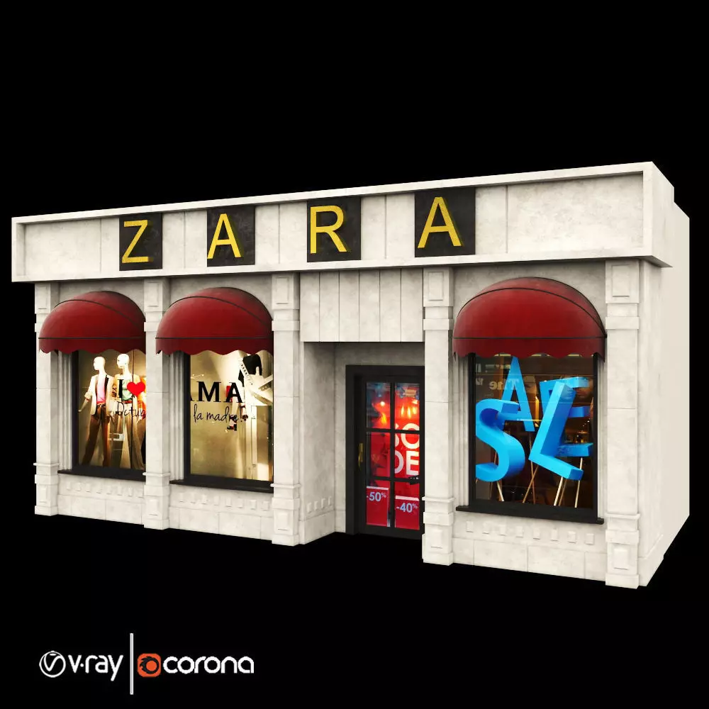 ZARA DRESS- Store Facade Vol 01 3D model_0