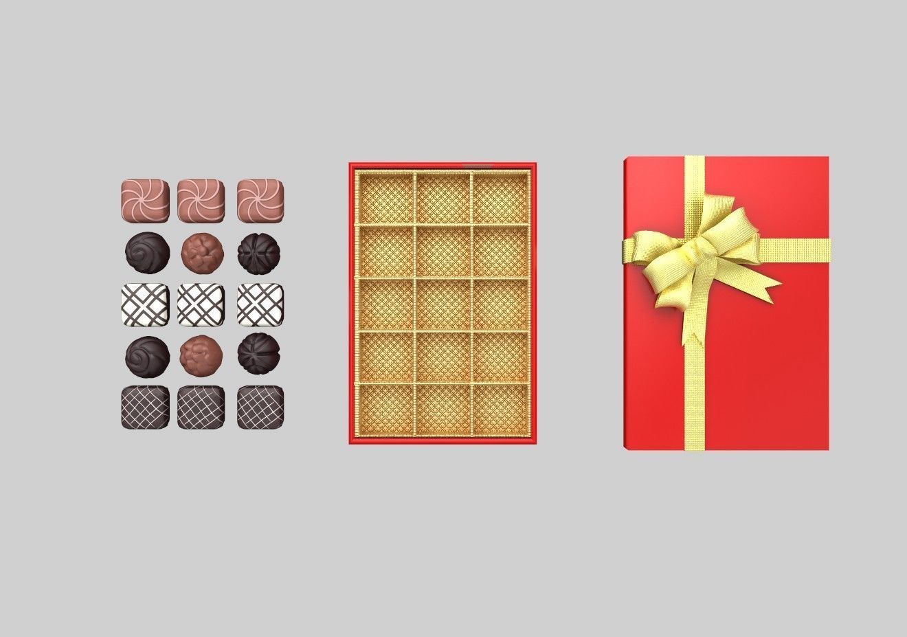 CHOCOLATE GIFT BOX 3D model_4