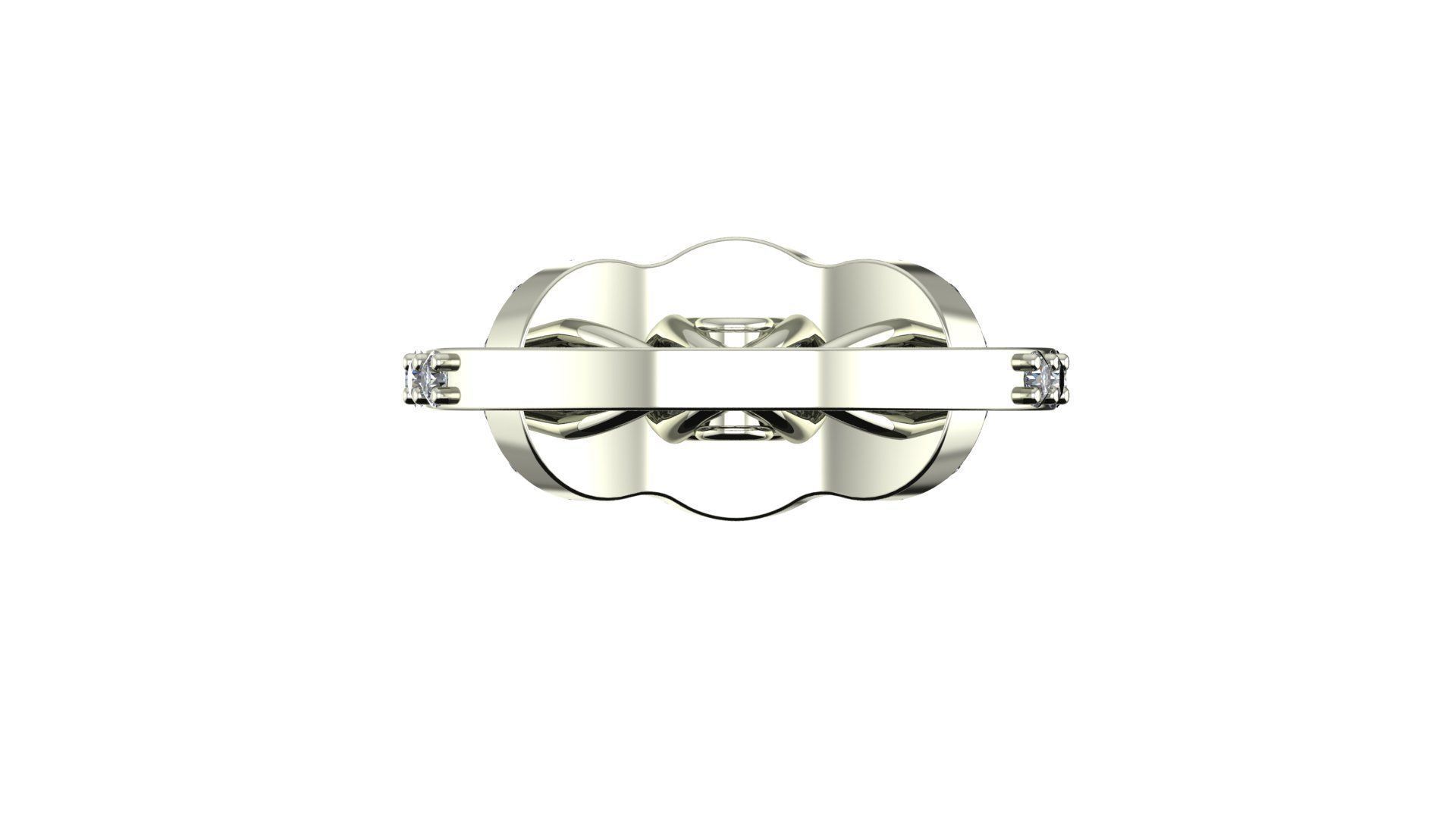 Three stone halo engagement ring 3D print model_29