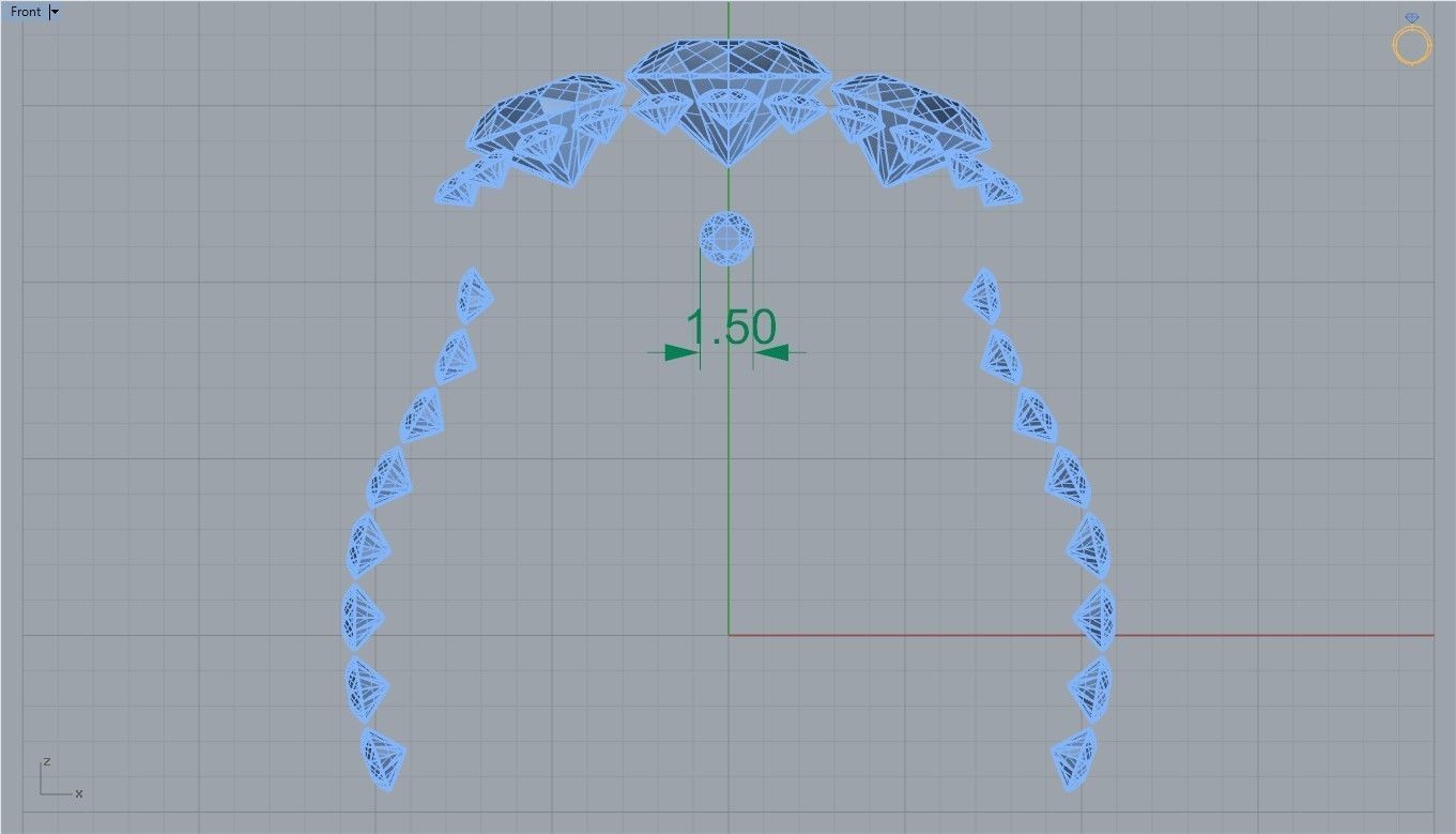 Three stone halo engagement ring 3D print model_41