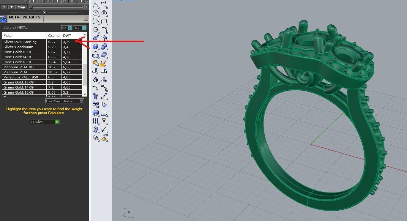 Three stone halo engagement ring 3D print model_38