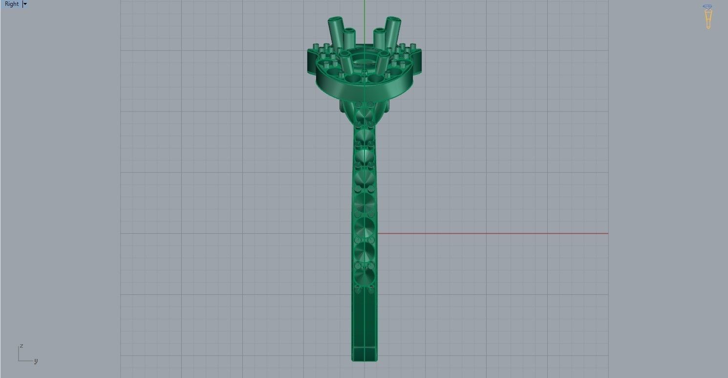 Three stone halo engagement ring 3D print model_52