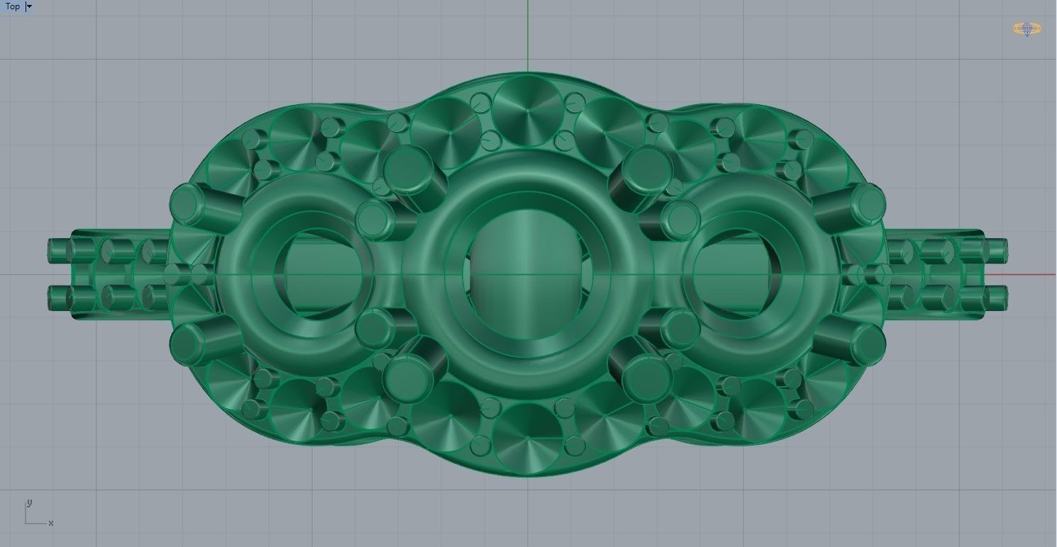 Three stone halo engagement ring 3D print model_50