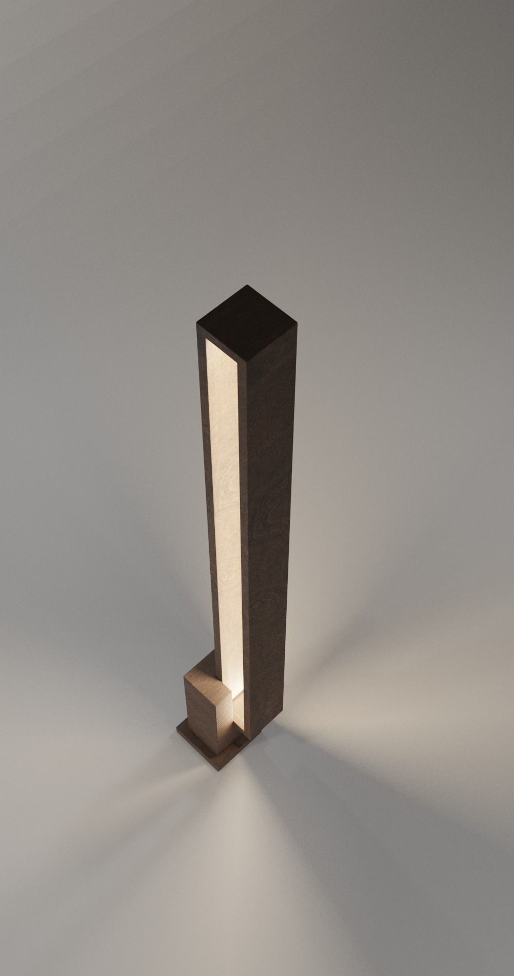 Vertical lamp made of wood 3D model_3
