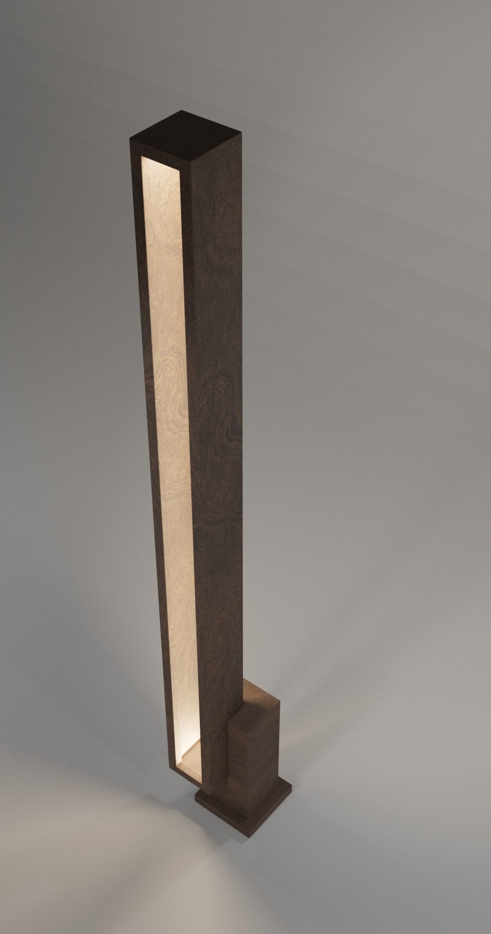 Vertical lamp made of wood 3D model_1
