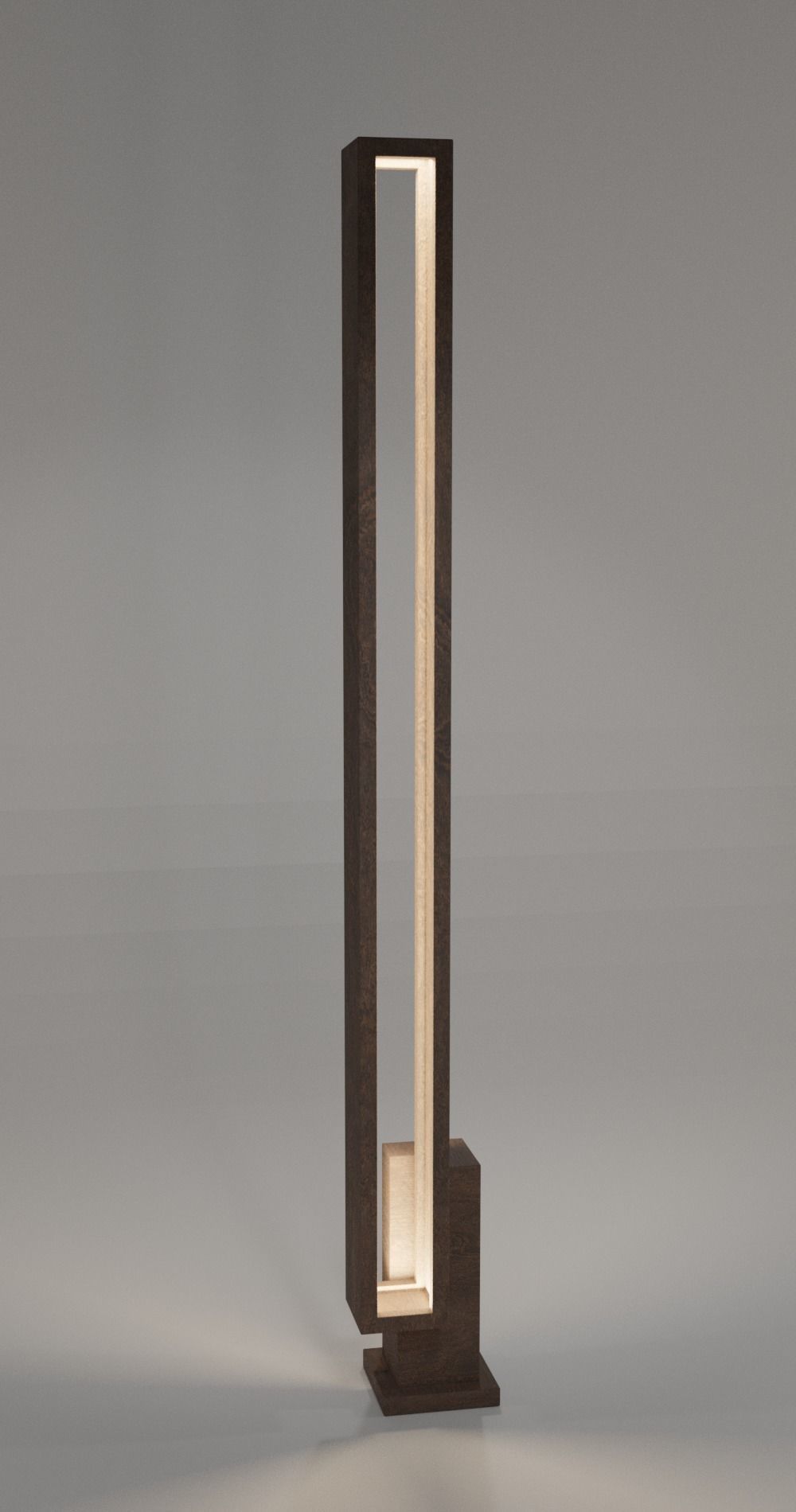 Vertical lamp made of wood 3D model_0