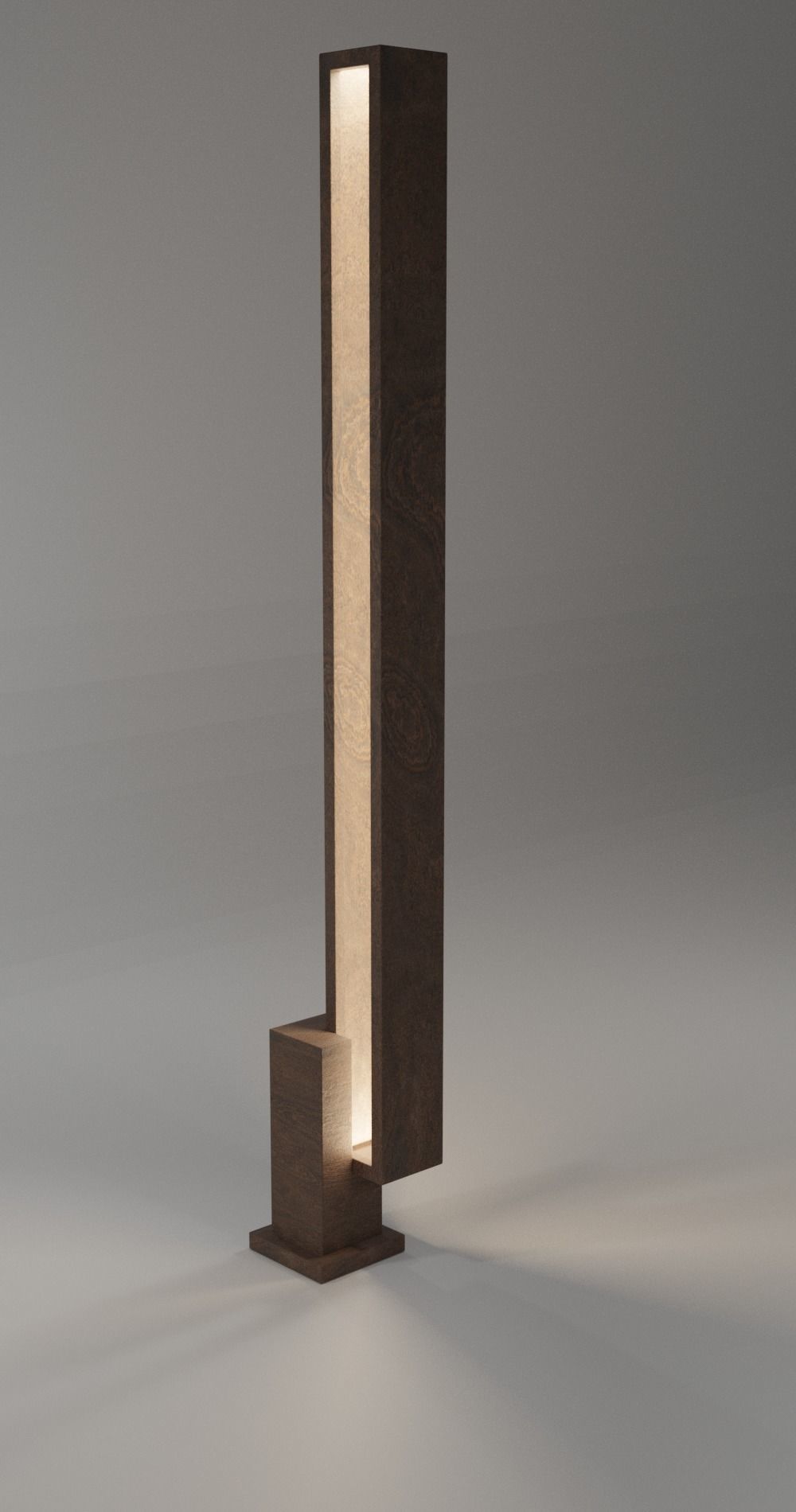 Vertical lamp made of wood 3D model_2