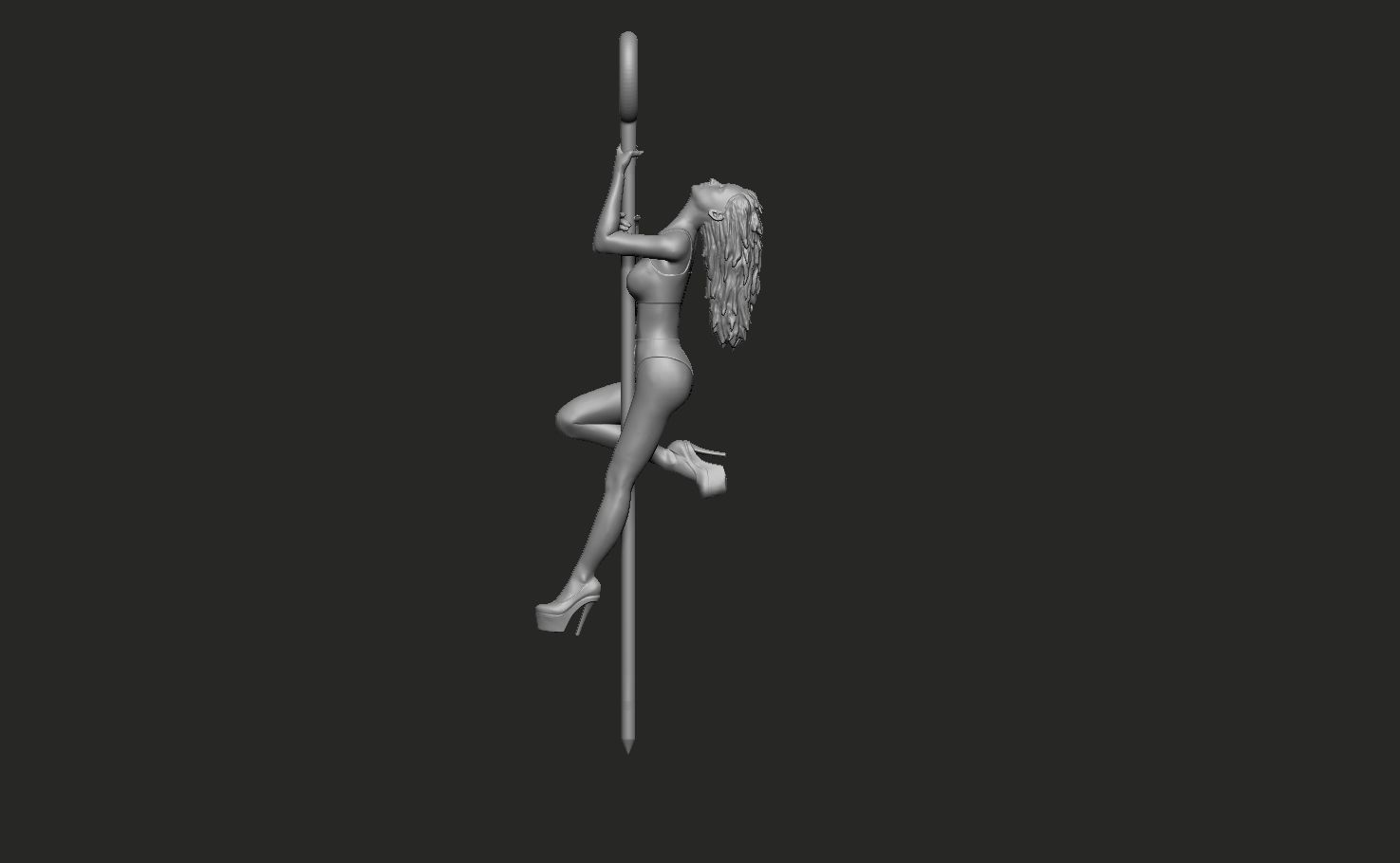 Lady dancer pendant 3D print model_4
