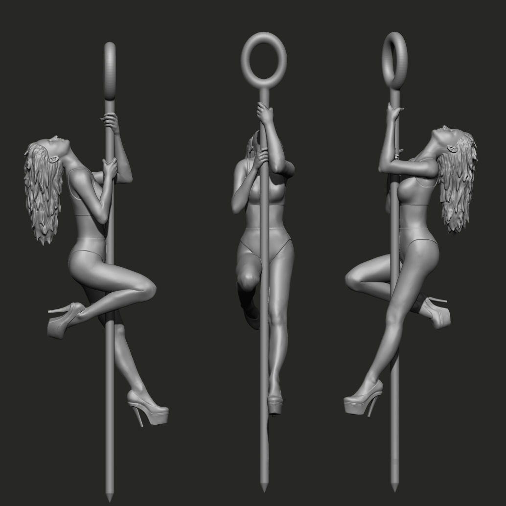 Lady dancer pendant 3D print model_9