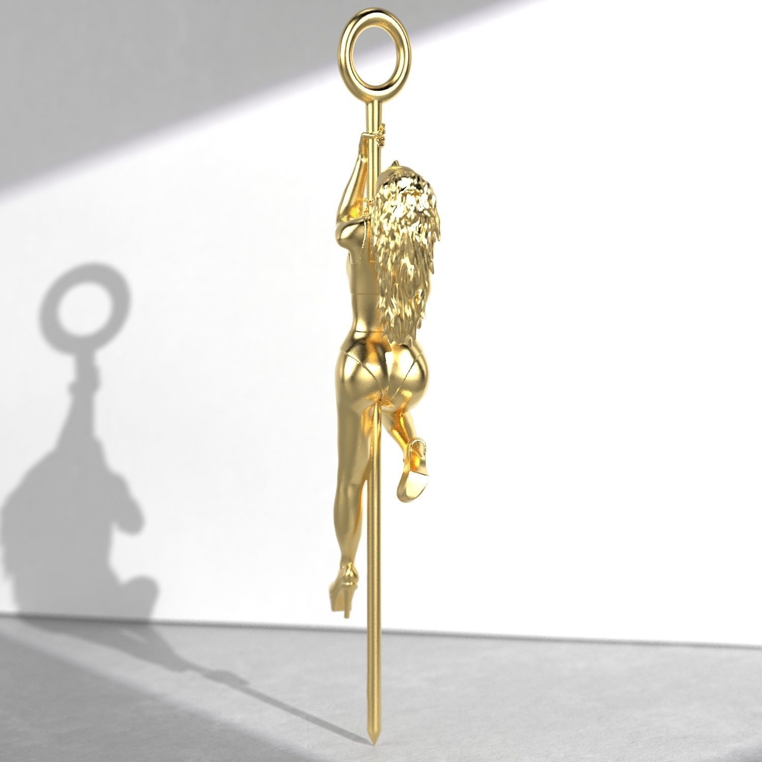 Lady dancer pendant 3D print model_1