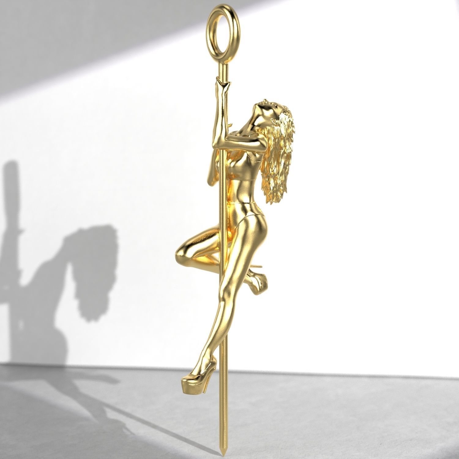 Lady dancer pendant 3D print model_2