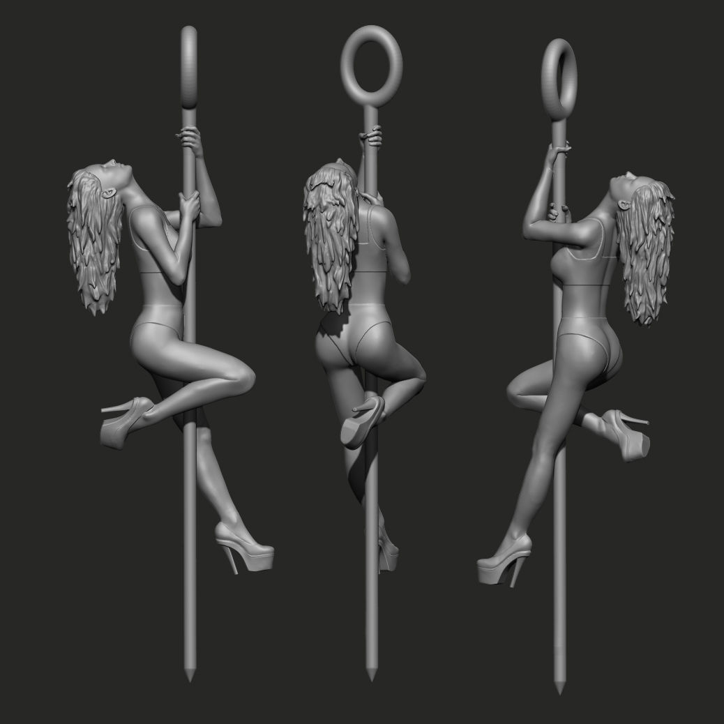 Lady dancer pendant 3D print model_8