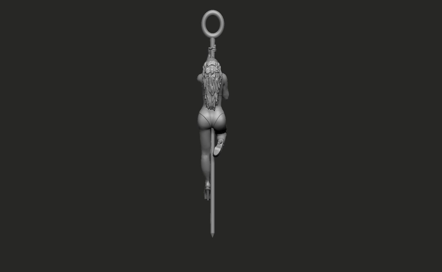 Lady dancer pendant 3D print model_5