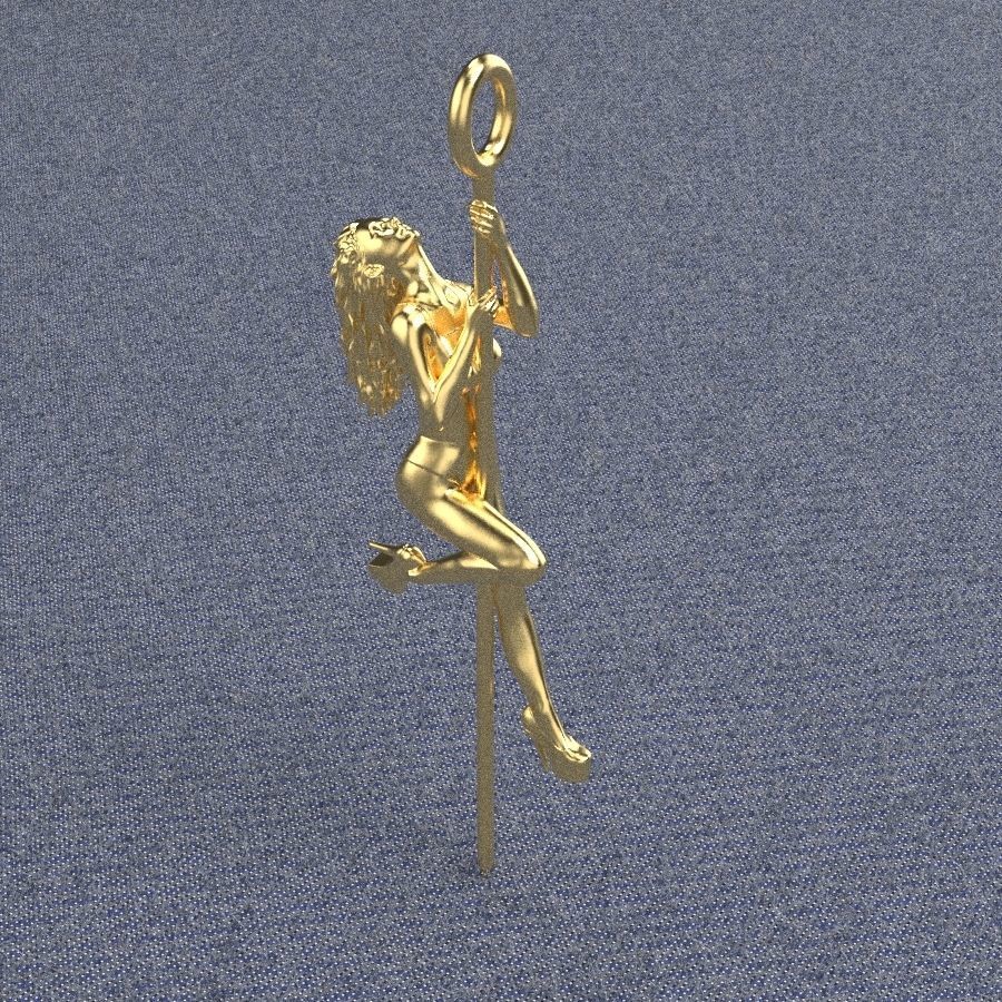 Lady dancer pendant 3D print model_10