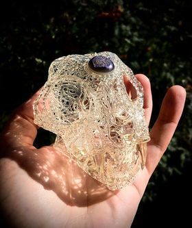 Filigree Anatomical Bobcat Skull - Pre-supported STL 3D print model_2