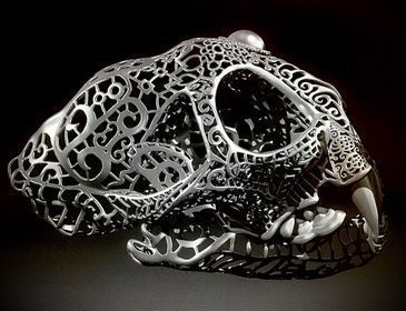 Filigree Anatomical Bobcat Skull - Pre-supported STL 3D print model_6