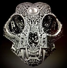 Filigree Anatomical Bobcat Skull - Pre-supported STL 3D print model_5