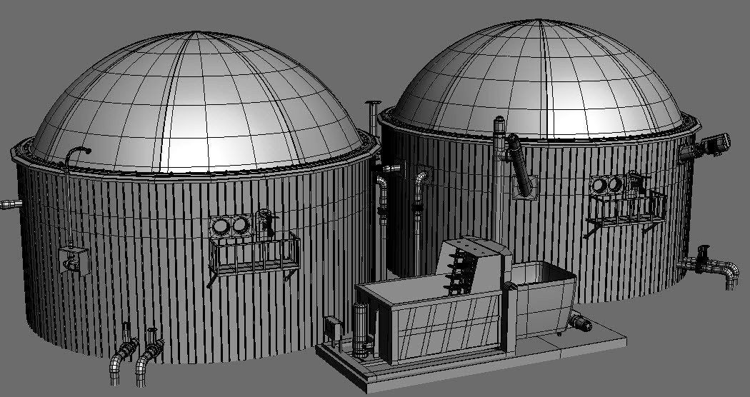 Biogas Plant 3D model_12