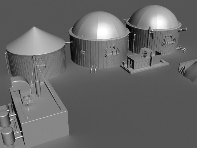 Biogas Plant 3D model_5